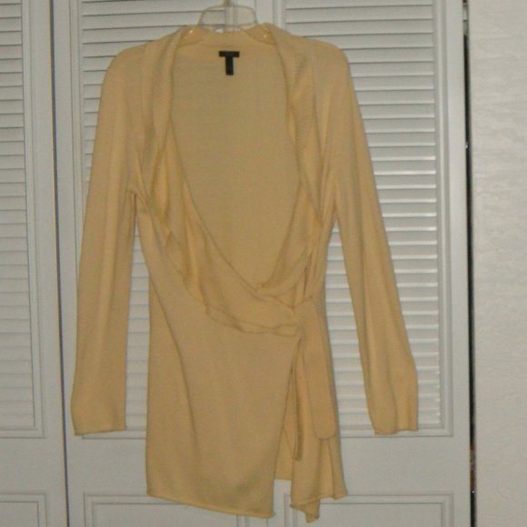 Soma Light Weight Yellow Wrap Sweater - Picture 5 of 7